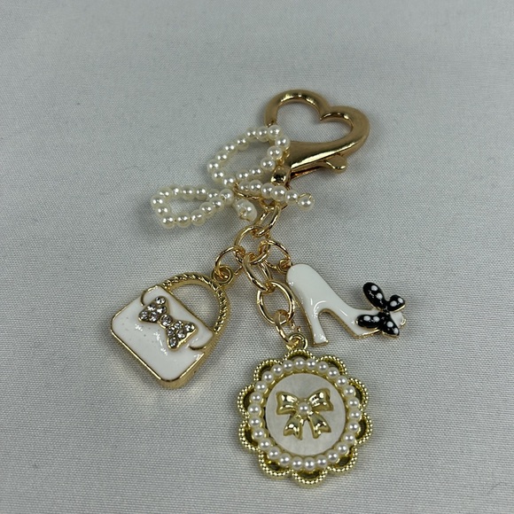 K30 Mutli-Charm Coquette Purse Keychain Bling Charm - Picture 4 of 7